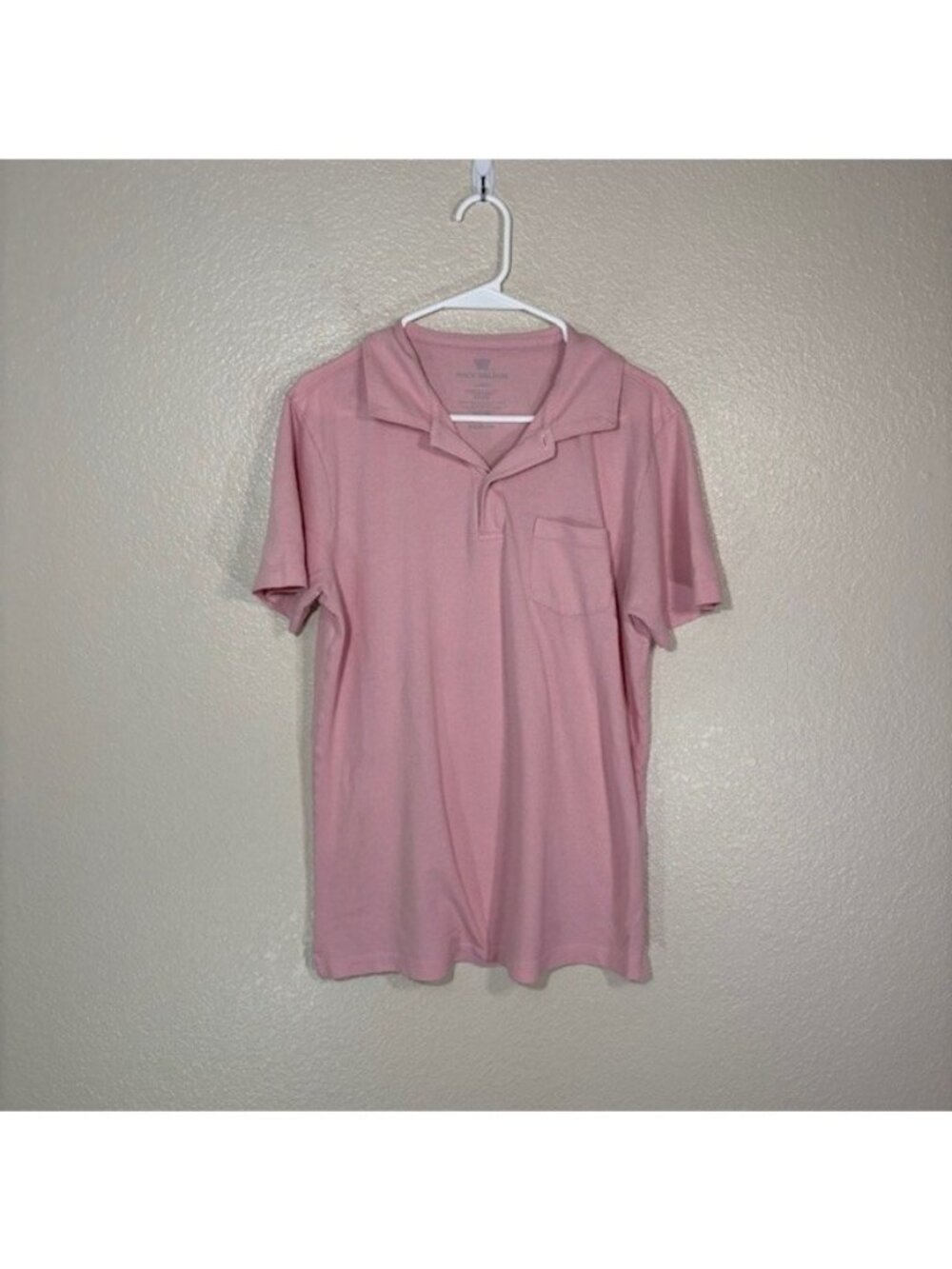 Mack Weldon Polo Mens Large Shirt Breathable Stretch Knit Pink
